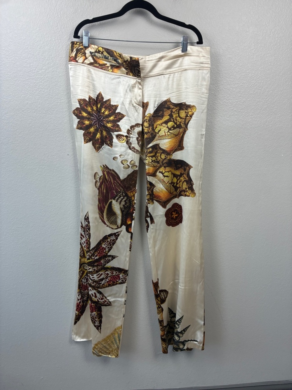 Roberto Cavalli SS 2005 Silk Seashell Pants Gold Sparkle Jeweled Snake RARE XL - Picture 4 of 16